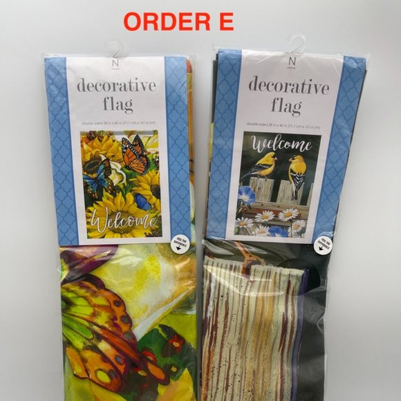 2 DECORATIVE FLAGS LARGE SIZE 28 X40 DOUBLE SIDED - Picture 5 of 14